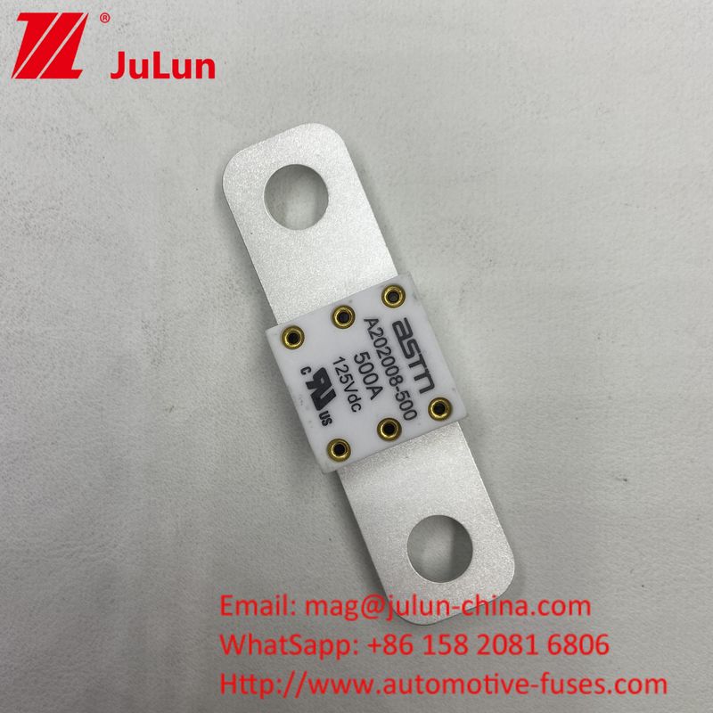 ASTM 400A 125VDC Otomobil Endüstrisi için Keramik Metal Otomobil Bataryası Sigortaları 68*17.7*12mm
