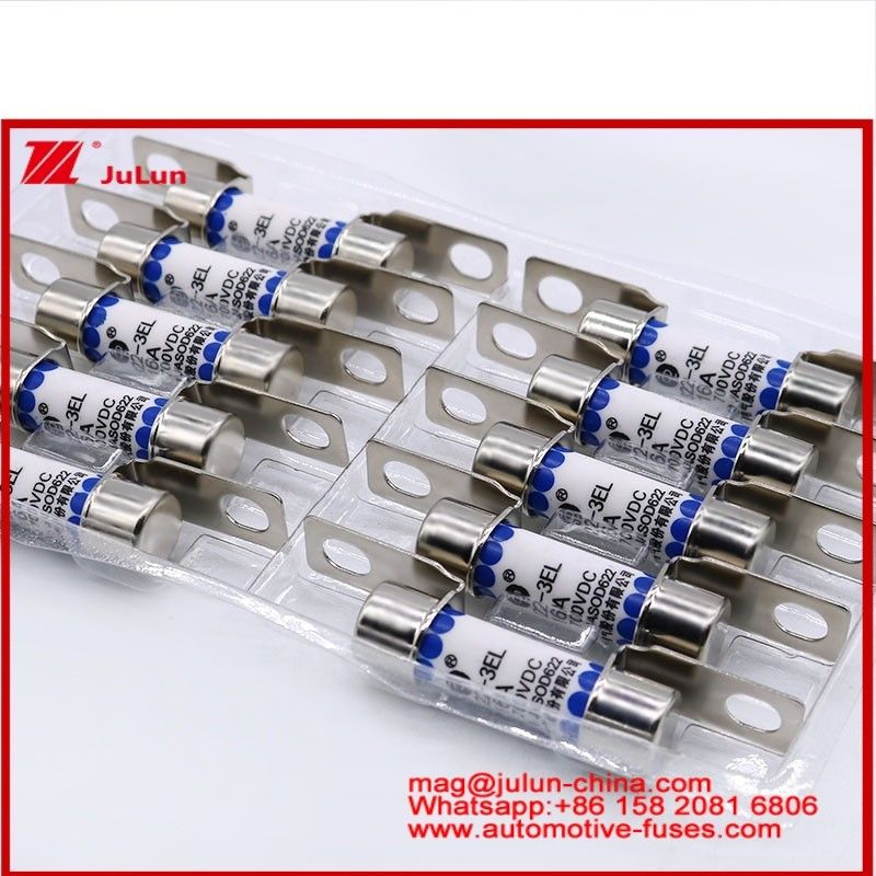 EV322-3EL 16A 700VDC Sigorta Tubular Keramik Küçük Boyutlu Yüksek Kırma Elektrikli Araç çekiş sistemi Güç dönüşümü Enerji depolama Bordo şarj cihazı