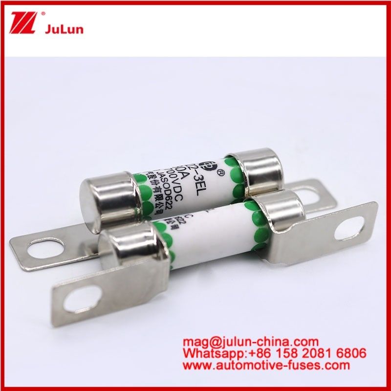 EV322 3EL 30A DC700V Tubular Keramik Sigorta Elektrikli Araç Sigorta Bolt Bağlantı Yapısı Mükemmel titreşim karşıtı Mekanik şok karşıtı Kimyasal yük Yüksek sıcaklık