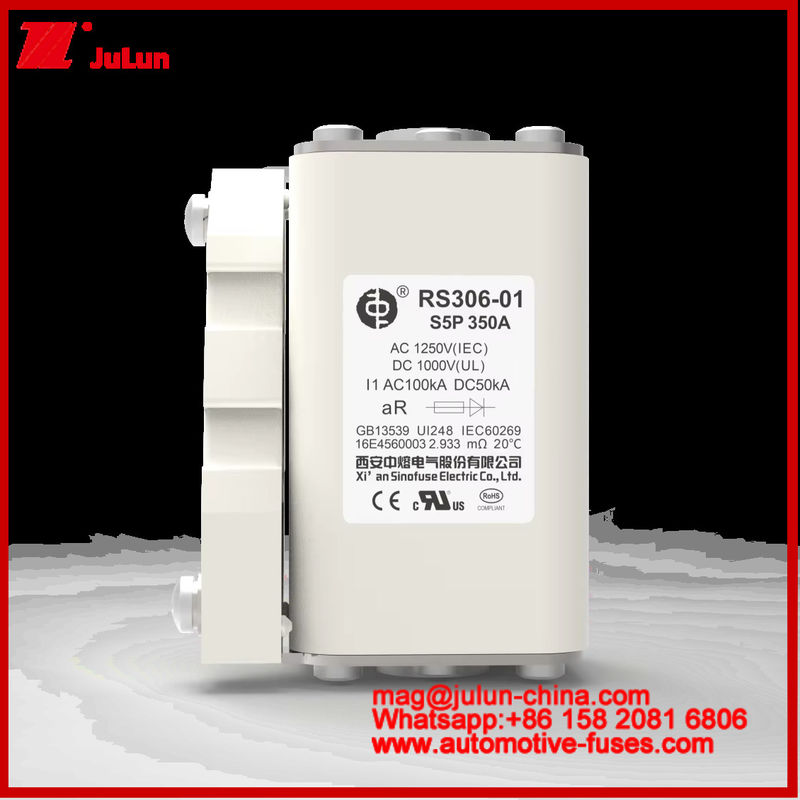 RS306-01-S5P 350A AC1250V DC1000V 50KA kare karemik sigorta yüksek dereceli akım kısa devre koruma kırma kapasitesi