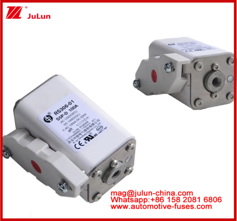 RS306-01-S5P-D 100A AC1250V DC1000V 50KA kare karemik sigorta Elektrikli araç çekiş sistemi için uygundur Güç dönüştürme Enerji depolama Takma şarj cihazı