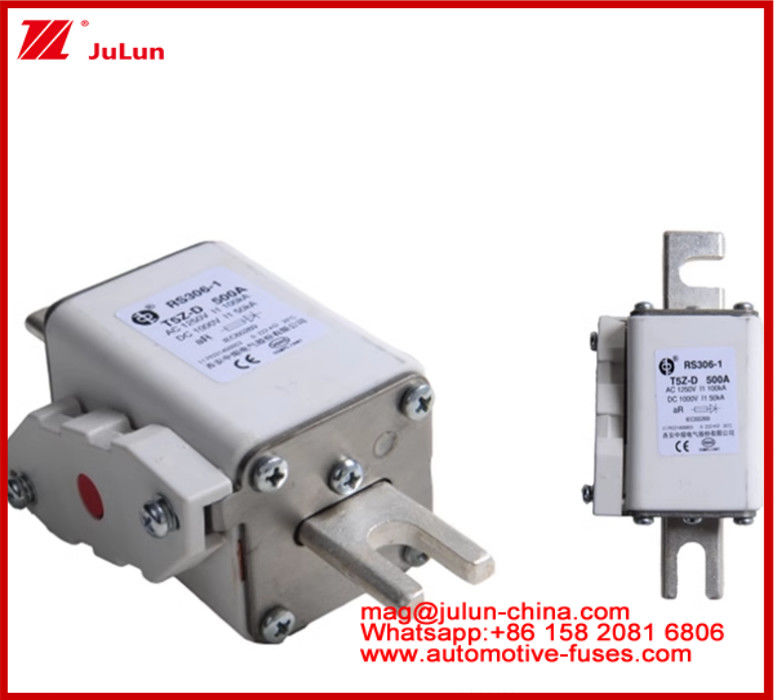 RS306-01-T5Z D 500A AC1250V DC1000V 50KA Karelik Karemik Sigorta Elektrikli Araç çekiş sistemi Güç dönüşümü Enerji depolaması Şarj cihazı Mükemmel DC Performansı