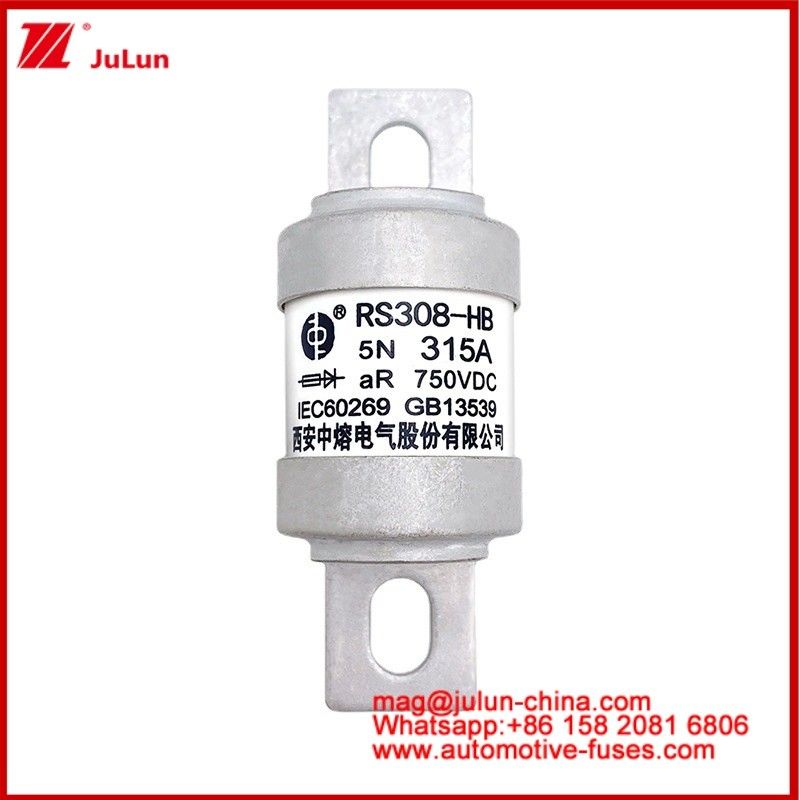 Boltlu M6 5N 315A AR 750VDC-1 Elektrikli Araç Sigorta Çekimi Karemik Tubular Güç Değiştirme Enerji Depolama Üreticisi