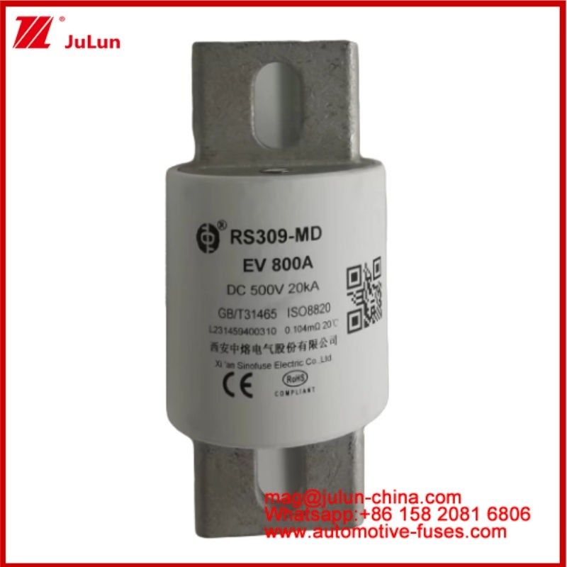 Elektrikli Araç Boltlu Bağlantı Yapısı Altın Karemik Tubular Araç Mikro Sigortalar RS309-MD EV 800A DC500V 20KA Otomotiv için