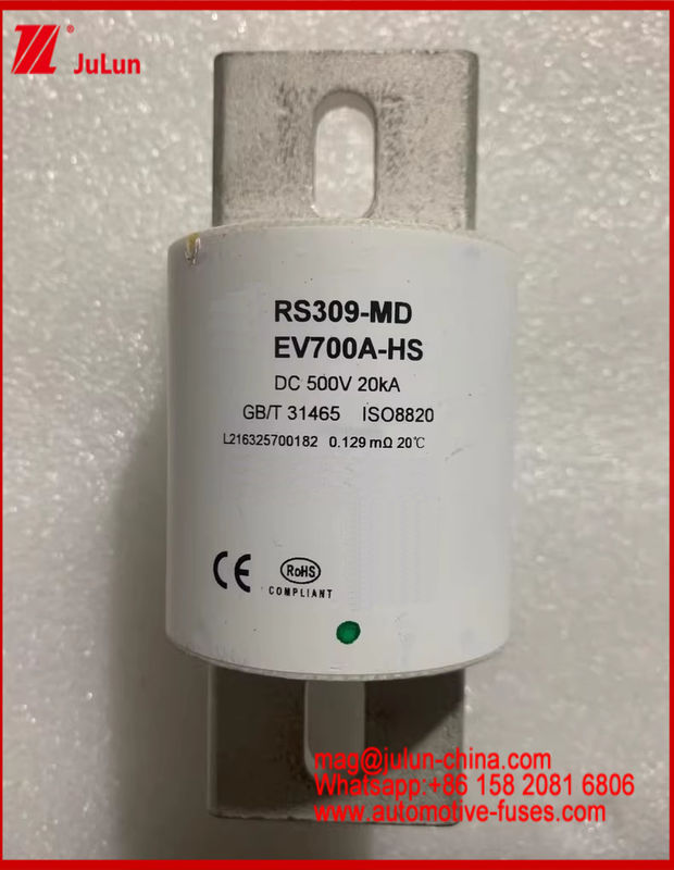 Caremic yuvarlak tüp elektrikli araç sigortası RS309-MD-EV700A-HS 500VDC 20KA Otomobil Bolt Stud-montaj Özel tasarlanmış sigorta tabanı Araç Durumu için