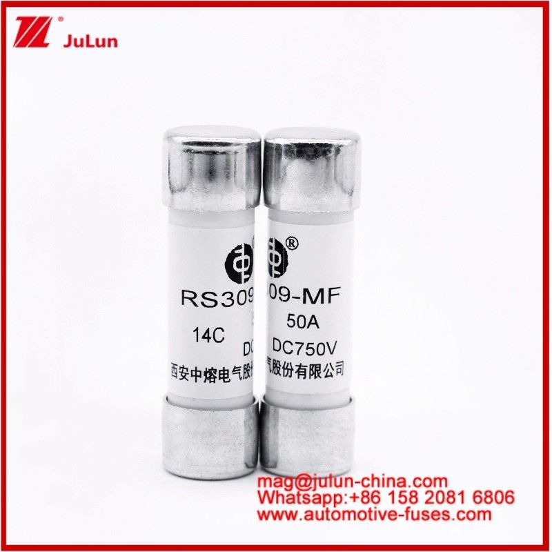 Otomobil Bolt Stud-Mount Caremic Round Tube FUSE RS309-MF 50A DC750V DC EV / HEV için