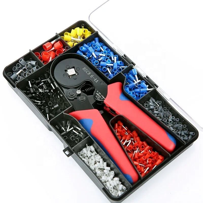 Konforlu çok yönlü Mini Kablo Ferrule Tubular Terminal Crimping Plier Kit 1200pcs Ev Elektrikli İzole