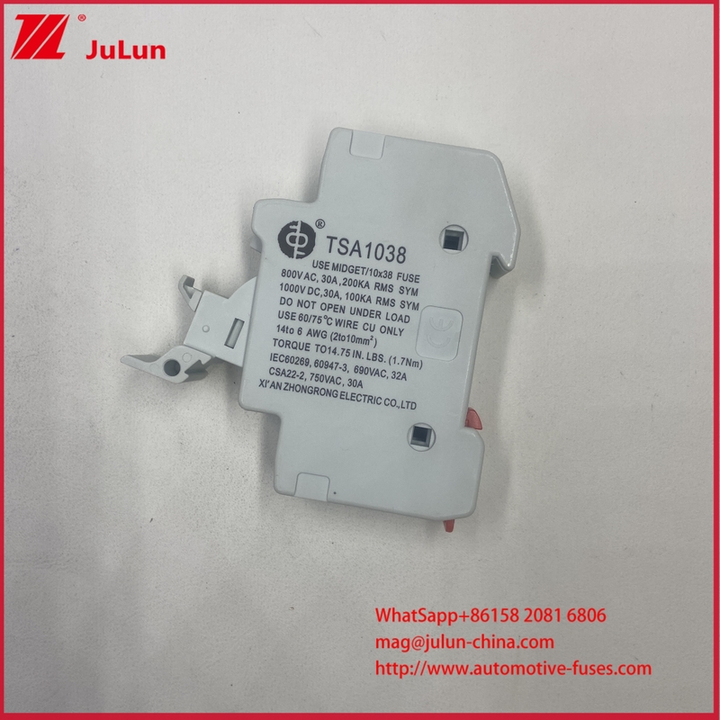 PV SİGORTA 10*38mm 30A 1000VDC 6 KV Nominal Darbe Dayanım Gerilimi Yüksek Kesme Kapasiteli 20kA'lık Güneş PV Sigortası