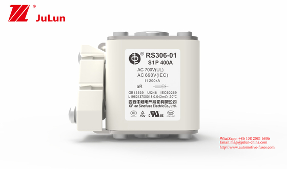 400A 690V Elektrikli Araç Sigortası RS306-01-S1P Çip Tipi Otomatik Sıfırlama İşlevi