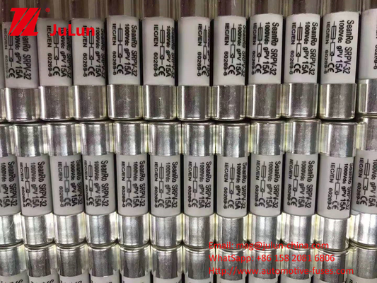 Güneş Paneli 50A 1000VDC Depolama Tankı için 10x38mm ile Silindrik Güneş PV Sigorta Sahibi
