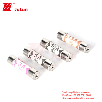 BUSSMANN BS1362 UK Keramik Otomobil Sigortaları 6*25mm 3A 5A 7A 10A 13A 20A Güvenlik Yönetmeliği