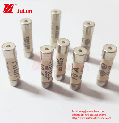 Plug Power Kablo Elektrik Akımı 3A 5A 7A 10A 13A 20A Seramik Araba Sigortaları 6 * 25mm Tasarımla
