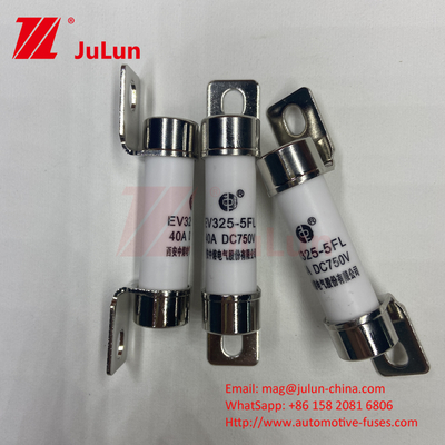 10A-50A 750VDC Ceramic Automotive Fuse With Bolt Mount Ceramic Ev325 Sigorta Kırma Kapasitesi EV325 20KA 50kA 15A 25A