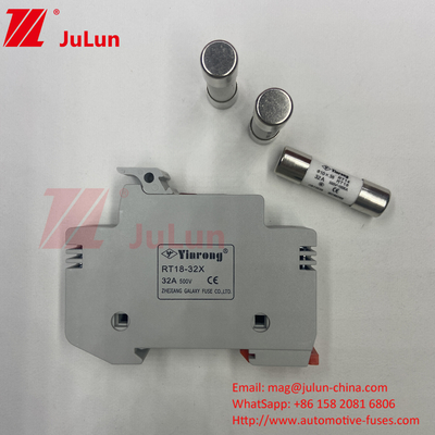 Güneş Pv Fuse Din Rail Güneş Fuse Sahibi Fotovoltaik Inverter için Inline Fuse Silindirik Fuse Sahibi