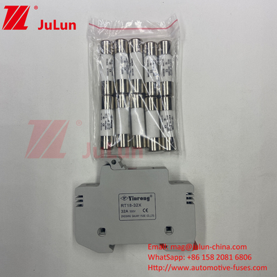 Inverter için güneş PV sigorta / Din Rail güneş sigorta tutucusu 1500VDC 1000VDC 500VDC 10A-63A 30kA