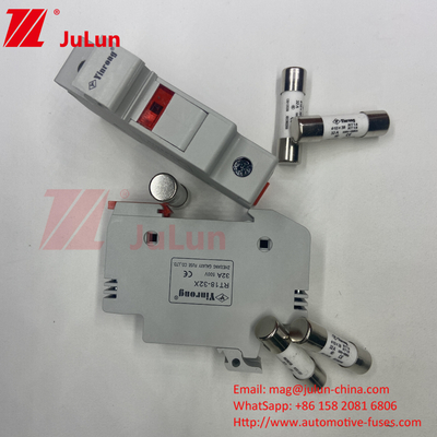 Silindrik Din Rail Güneş Sigorta Sahibi / 30kA kırma kapasitesi ile Güneş Pv Sigorta Sahibi