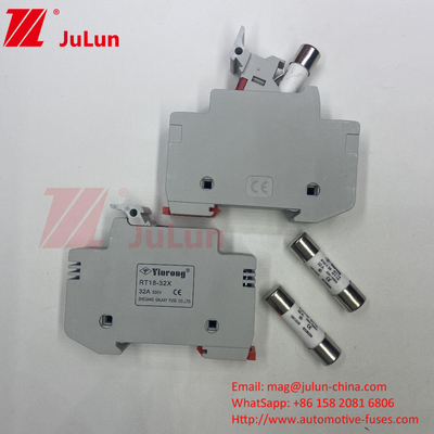 30kA DC Fotovoltaik Otobüsler için Rated Güneş Sigortası 1000V Sigorta Temel Takımı 10 * 38 Sigorta Çekirdek İç Çekirdek