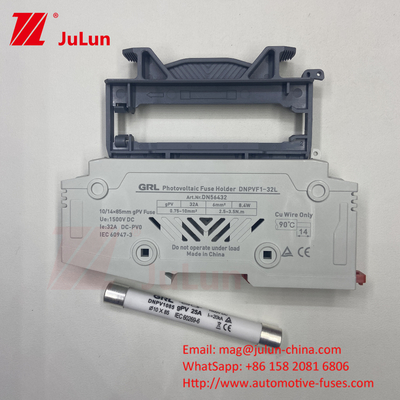 Sigorta 1500vdc 20a DNPVF1-32L Güneş Sistemi Pv Sigorta 1500vdc Hızlı Blow Seramik DIN Rail Moun 10x85MM 1500V Termal Sigorta
