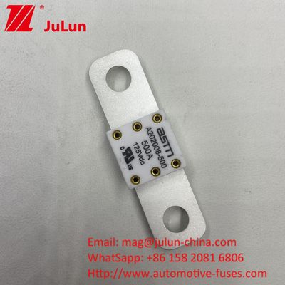 ASTM 400A 125VDC Otomobil Endüstrisi için Keramik Metal Otomobil Bataryası Sigortaları 68*17.7*12mm