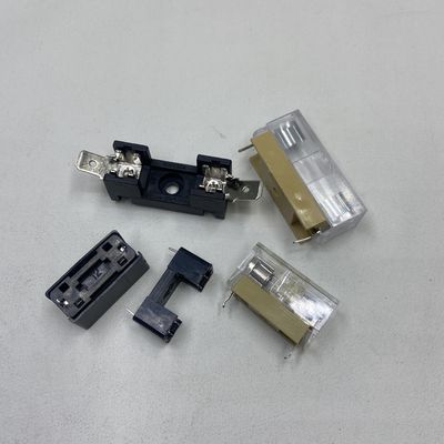 5x20mm veya 6x30mm PCB Board Montage Glass Fuse Holder For Power Systems In Cars Kara Mavi Şeffaf Altın