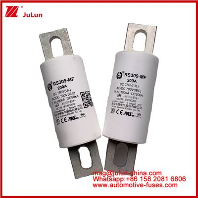 Yol Aracı Tubular Keramik Sigorta RS309-MF 200A 750VDC UL Yüksek kırma kapasitesi